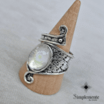 Sofisticado anillo de aleación de metales, baño de plata. - Image 2