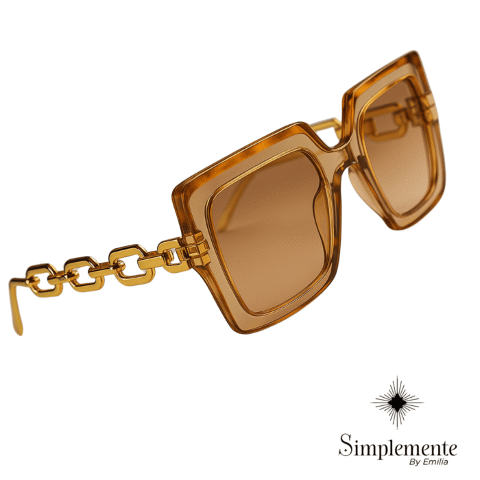 Lentes grandes de sol, cafés, cuadrados de policarbonato. - Image 2