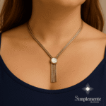 Collar acero inoxidable, baño oro 18 k. dorado