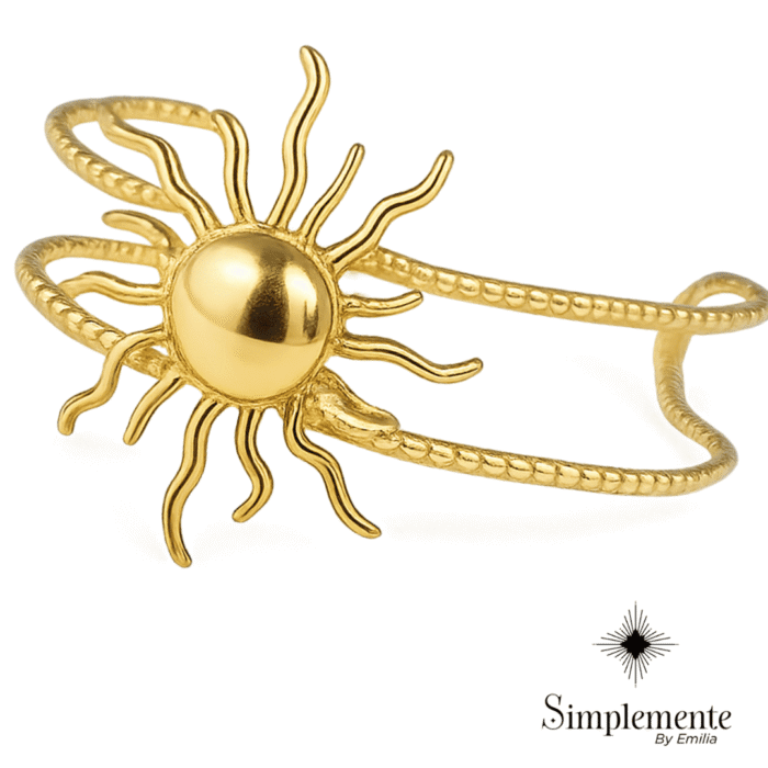 Preciosa pulsera vanguardista de acero inoxidable, baño oro 24 k. - Image 2