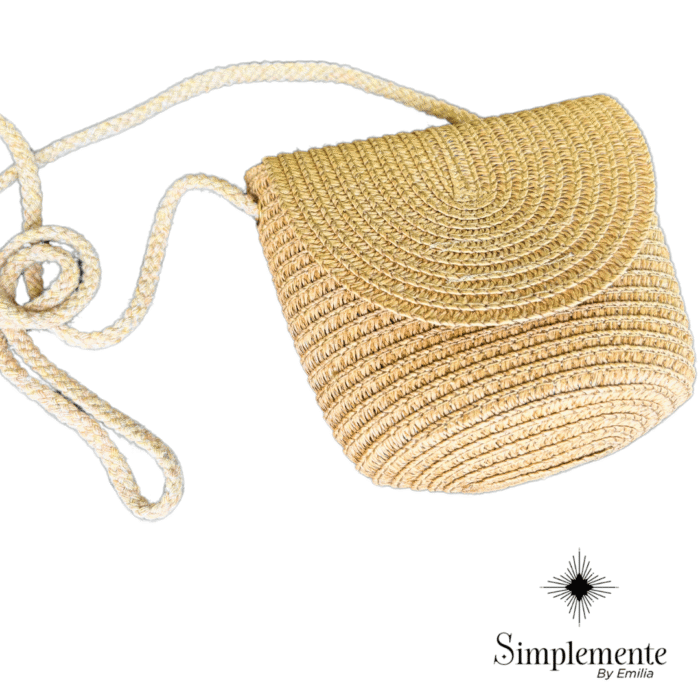 Bellísimo juego de sombrero y cartera caqui de playa. - Image 3