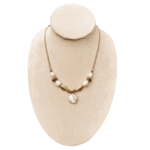 Refinado collar de bronce con baño oro 24 k. y gemas semipreciosas. - Image 2