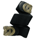 Distintivo cinturón negro de banda elástica de 4cm de ancho, con hebilla bronce de nudo celta. - Image 2